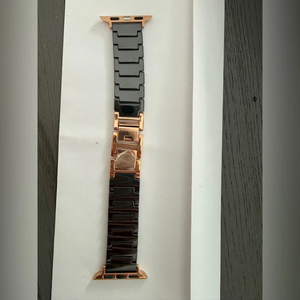 Anne Klein Ceramic Link Fashion Bracelet for Apple Watch, Secure, Adjustable